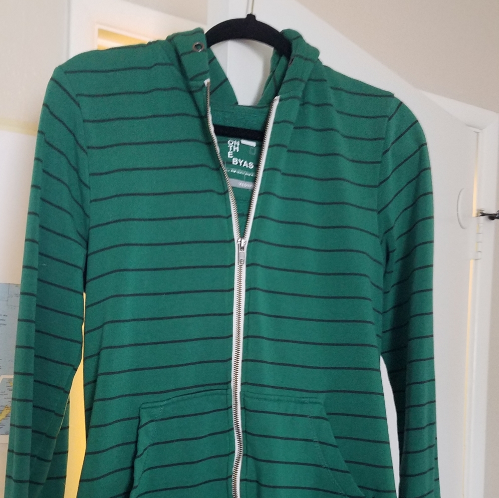 Green zip-up hoodie